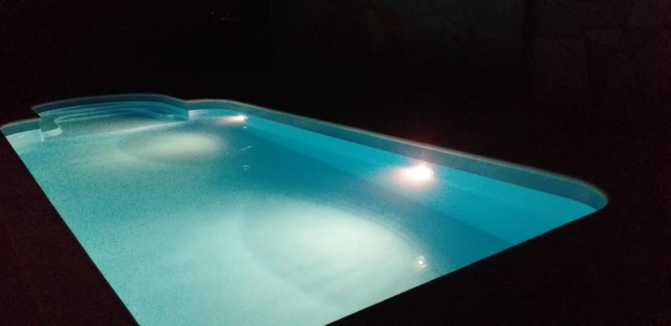 Night, Pool view, Swimming pool