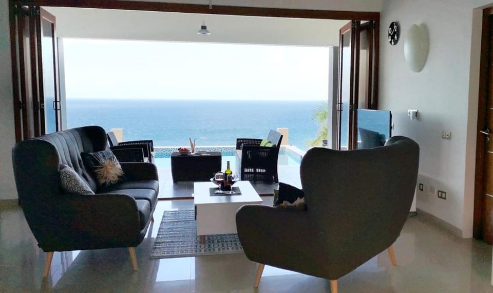 Living room, Seating area, Sea view