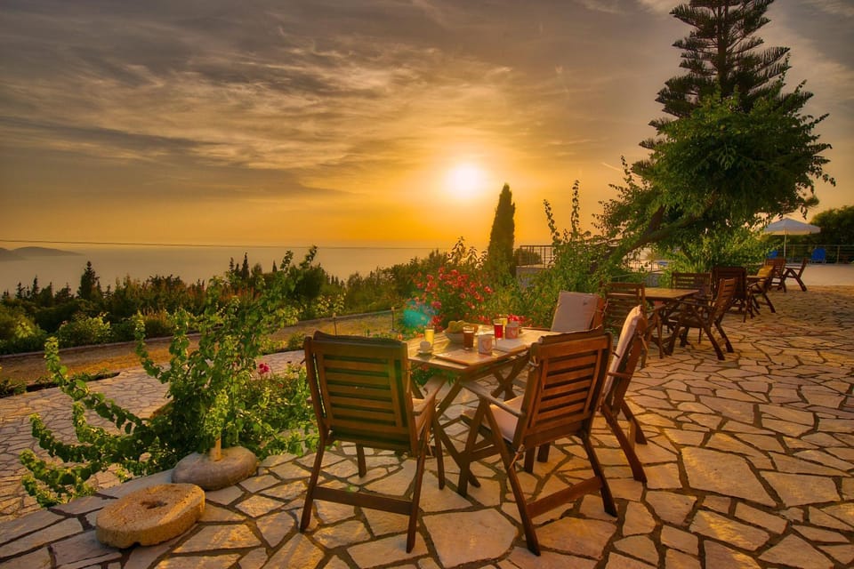 Patio, Natural landscape, Sunset
