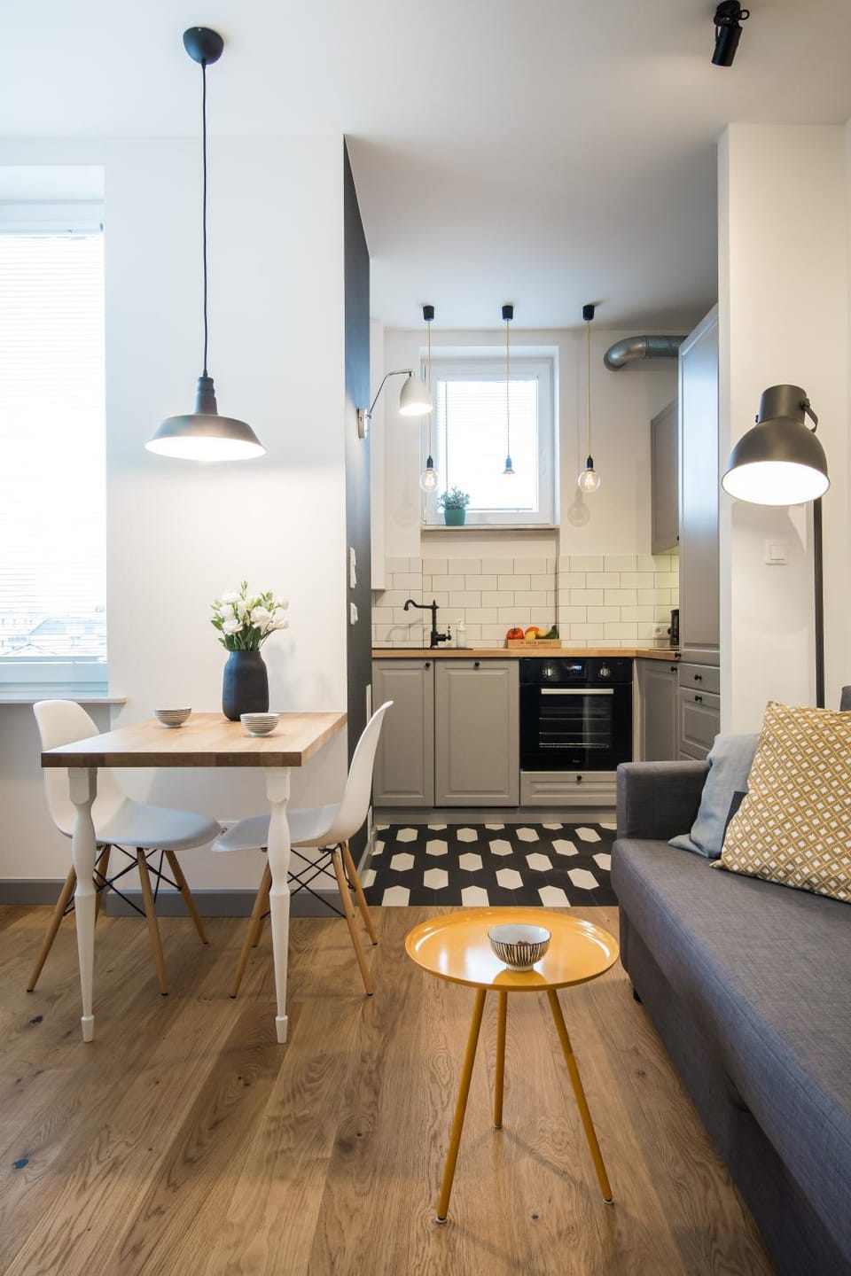 Kitchen or kitchenette, Living room, Dining area
