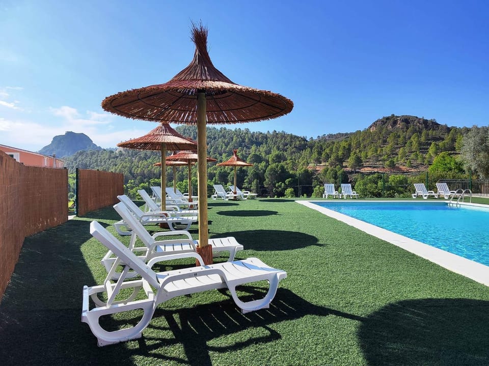 Natural landscape, Mountain view, Swimming pool, sunbed, Internal: Not applicable to any particular room