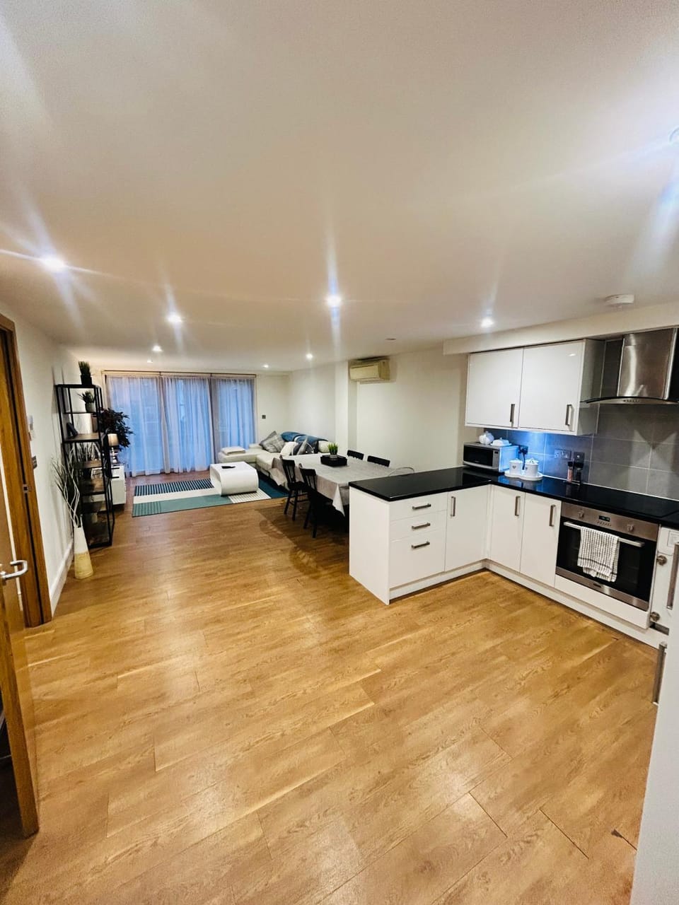 Kitchen or kitchenette, dishwasher, oven, stove, toaster
