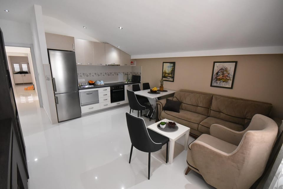 Kitchen or kitchenette, Living room, Seating area, Dining area, dishwasher, stove