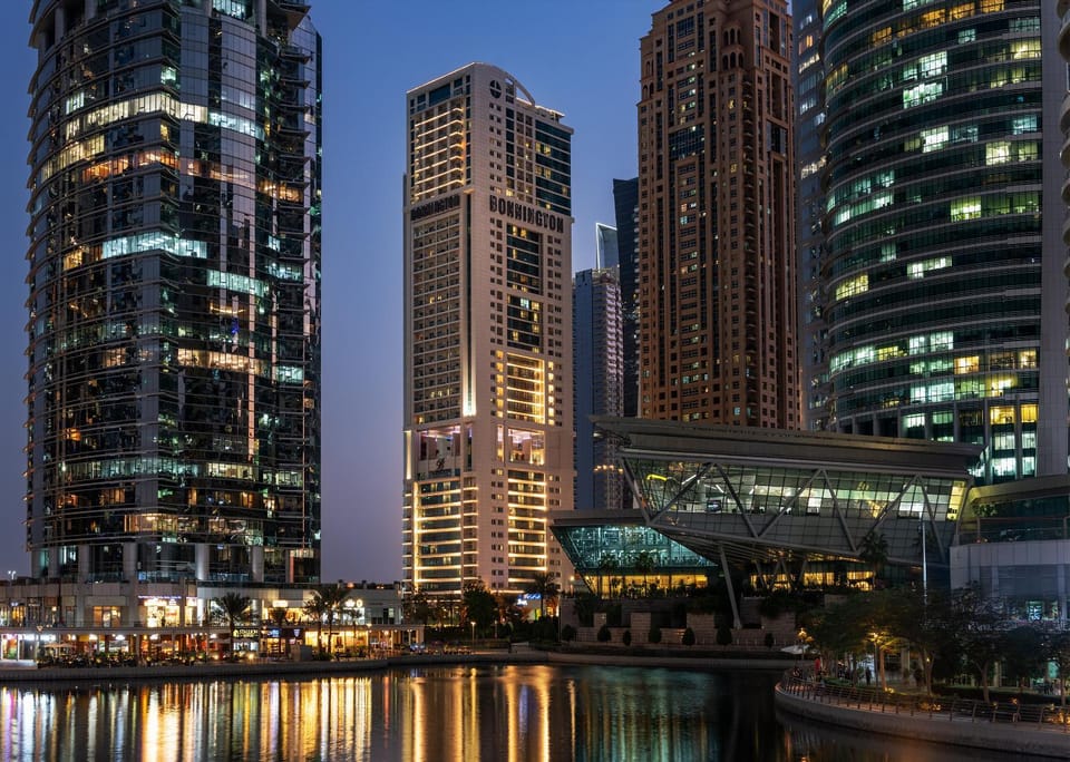Property building, Night, Lake view