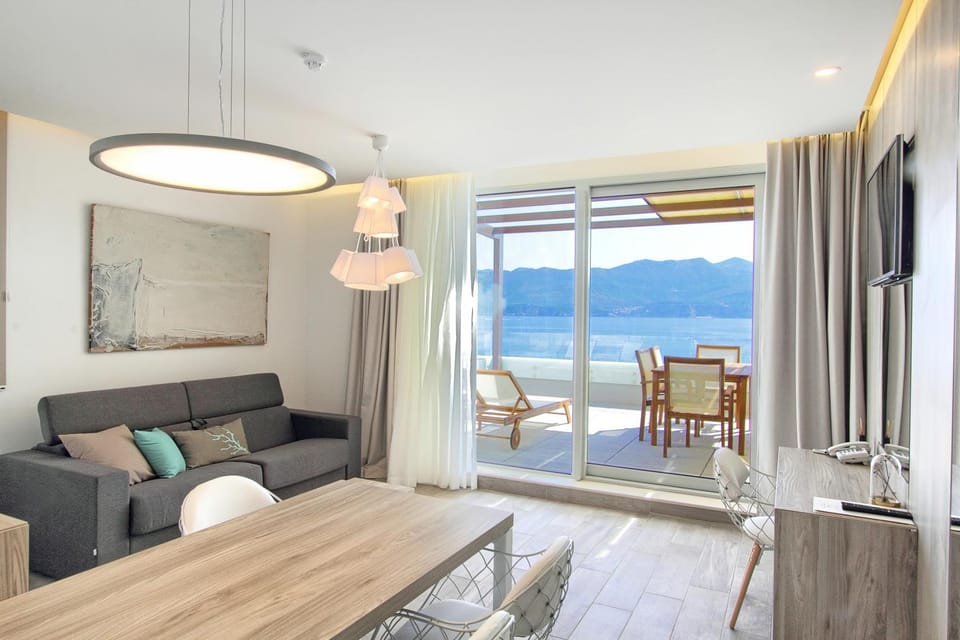 Patio, Seating area, Dining area, Sea view