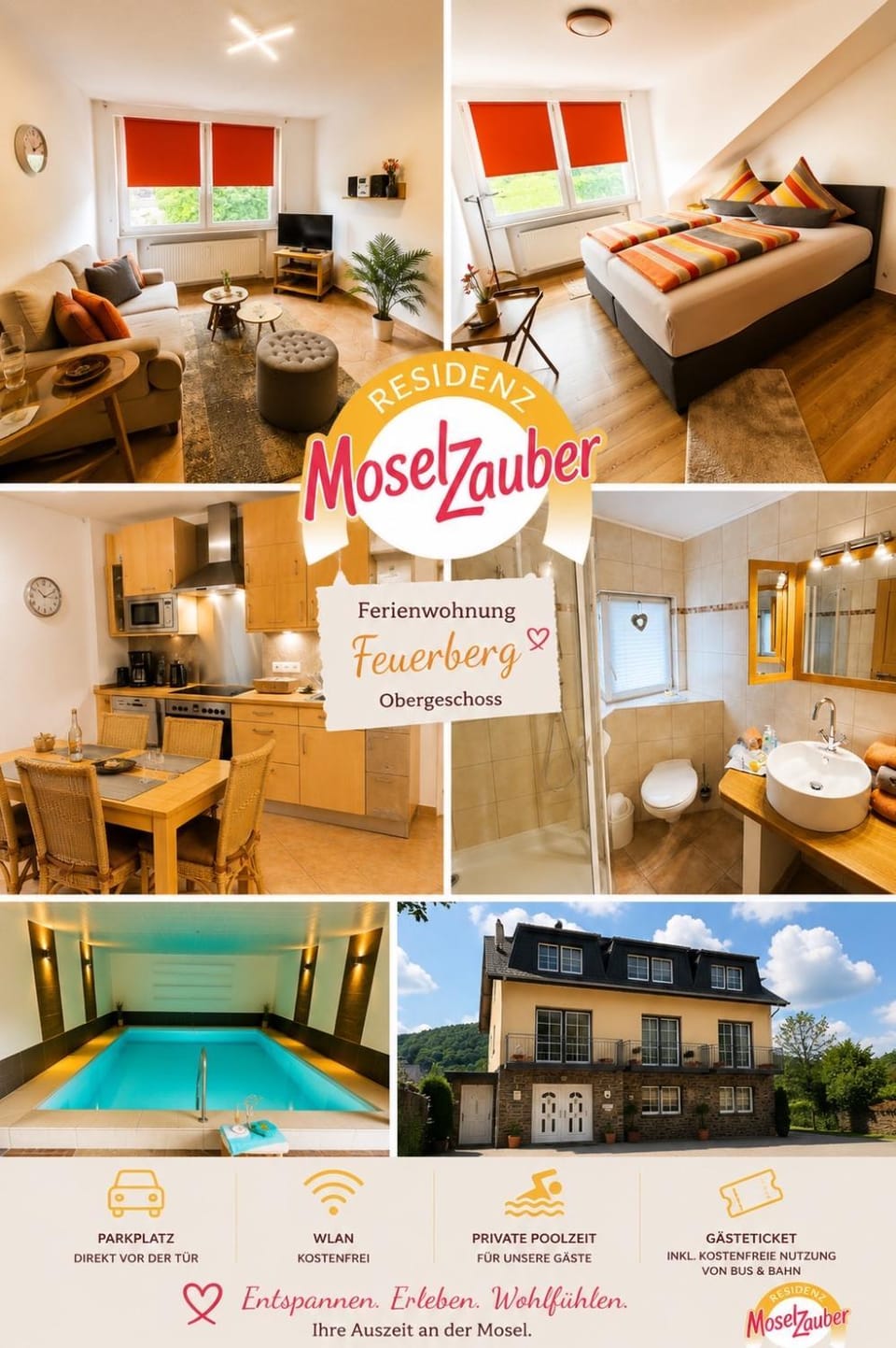 Residenz Moselzauber - Ferienwohnungen mit Pool Landschaft Apartment in Cochem-Zell
