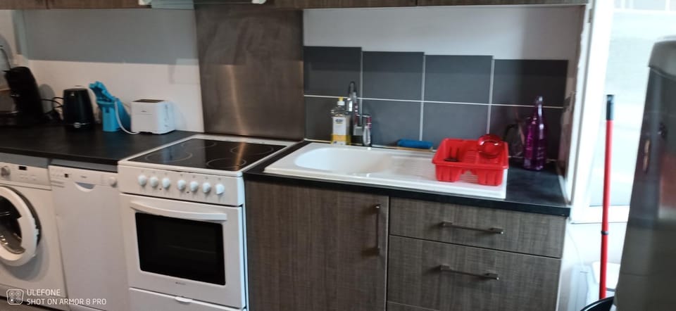 Kitchen or kitchenette, dishwasher, washing machine