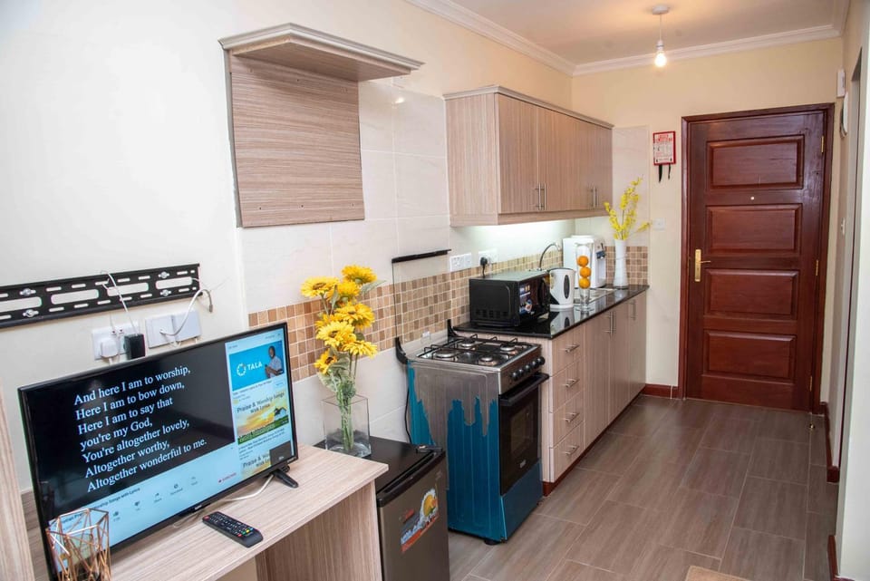 Kitchen or kitchenette, minibar, toaster