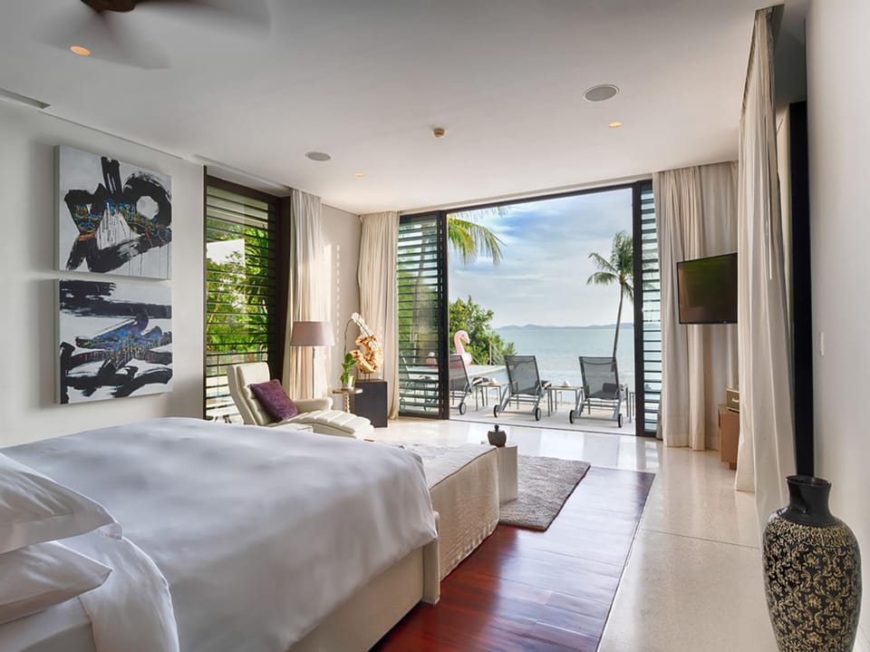 Bed, Natural landscape, Balcony/Terrace, Photo of the whole room, Bedroom, Sea view