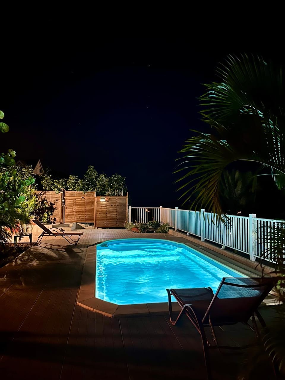 Night, Pool view, Swimming pool