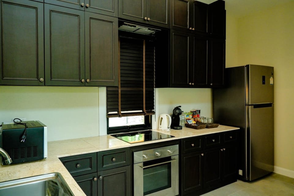 Kitchen or kitchenette, oven, stove