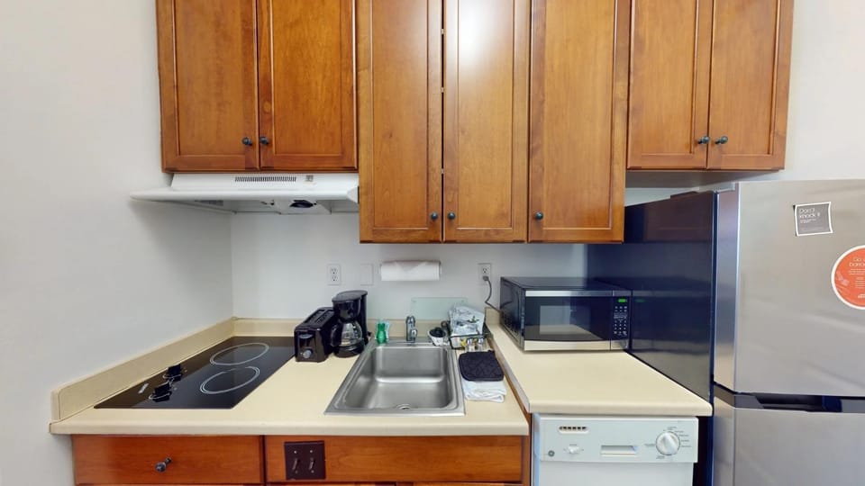 Kitchen or kitchenette, dishwasher, minibar, stove, toaster
