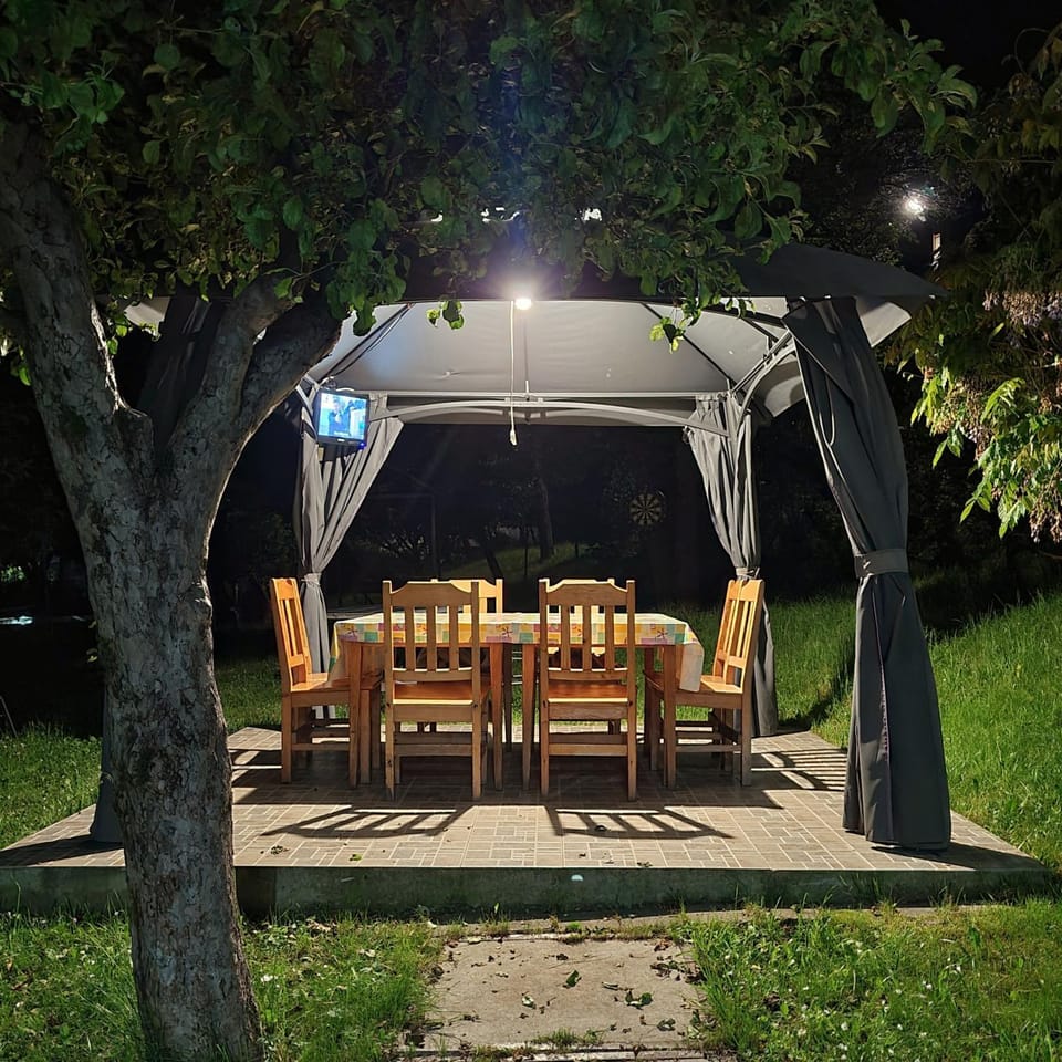 Patio, Night, Garden, Seating area