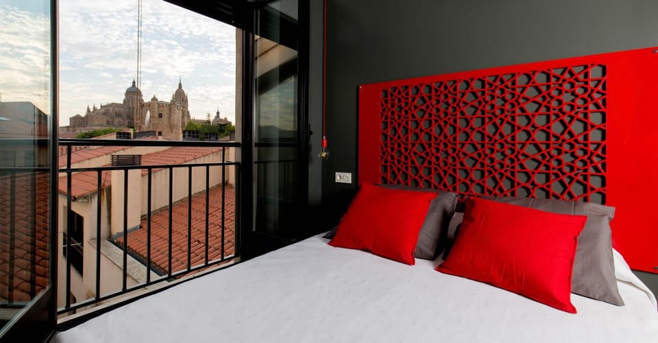 Bed, Bedroom, City view