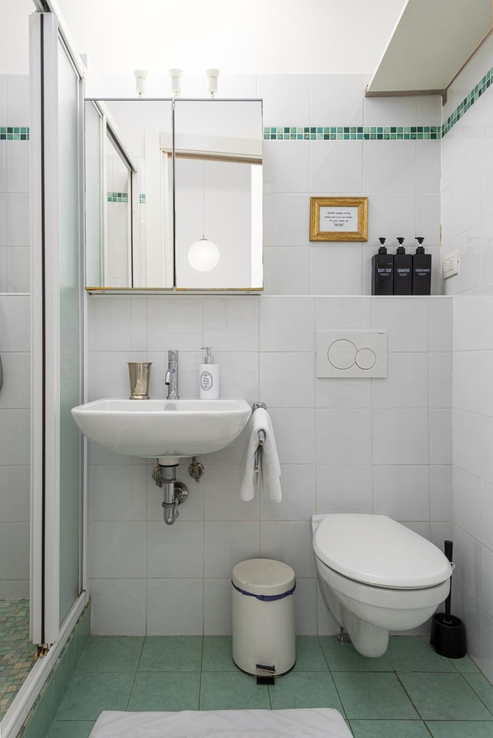 Shower, Toilet, Bathroom, hair dryier, locker, towels