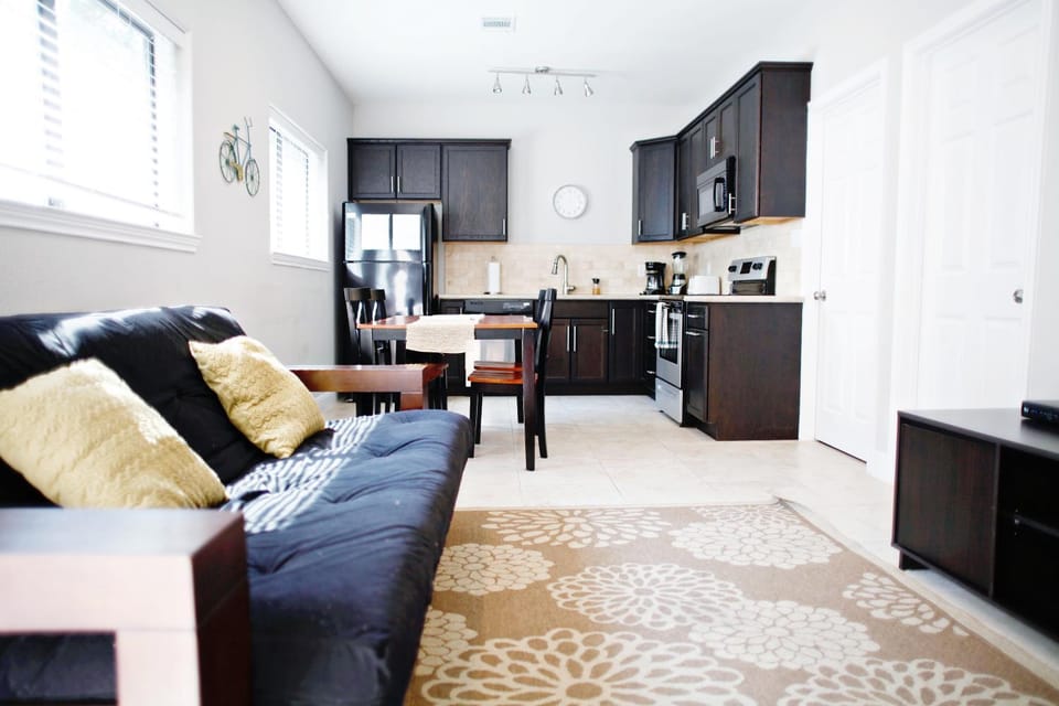 Kitchen or kitchenette, Living room, Dining area