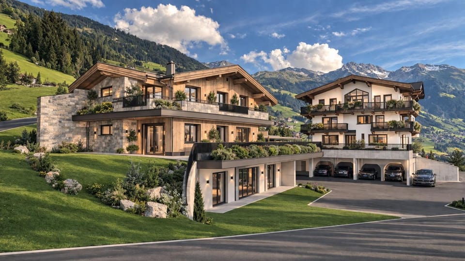 Property building, Natural landscape, Mountain view, Location