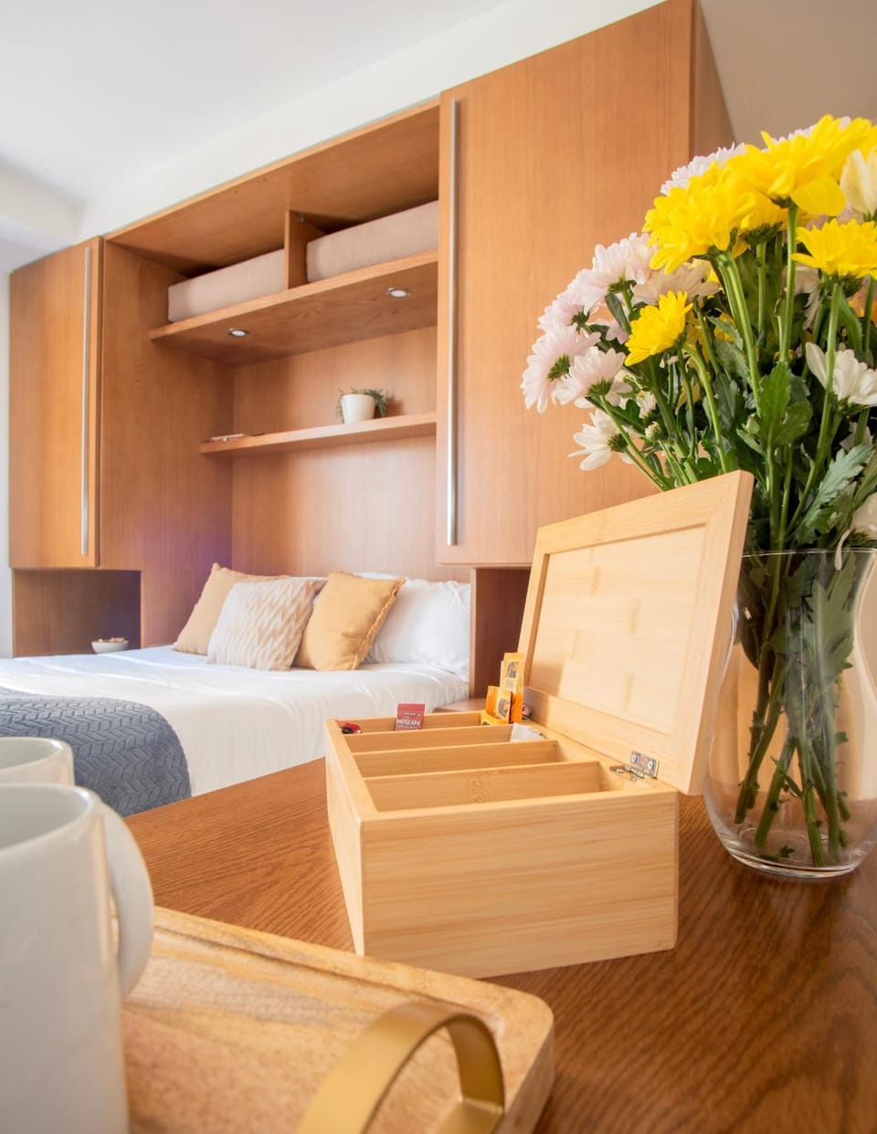 Bed, Coffee/tea facilities, wardrobe