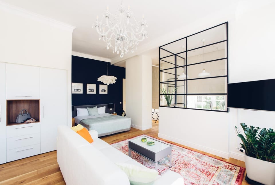 Bed, Living room, Photo of the whole room