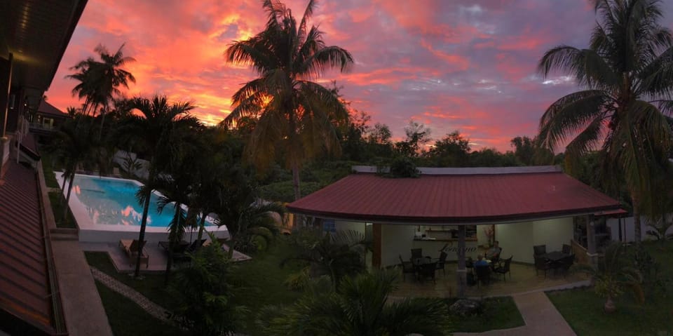 Garden view, Sunset