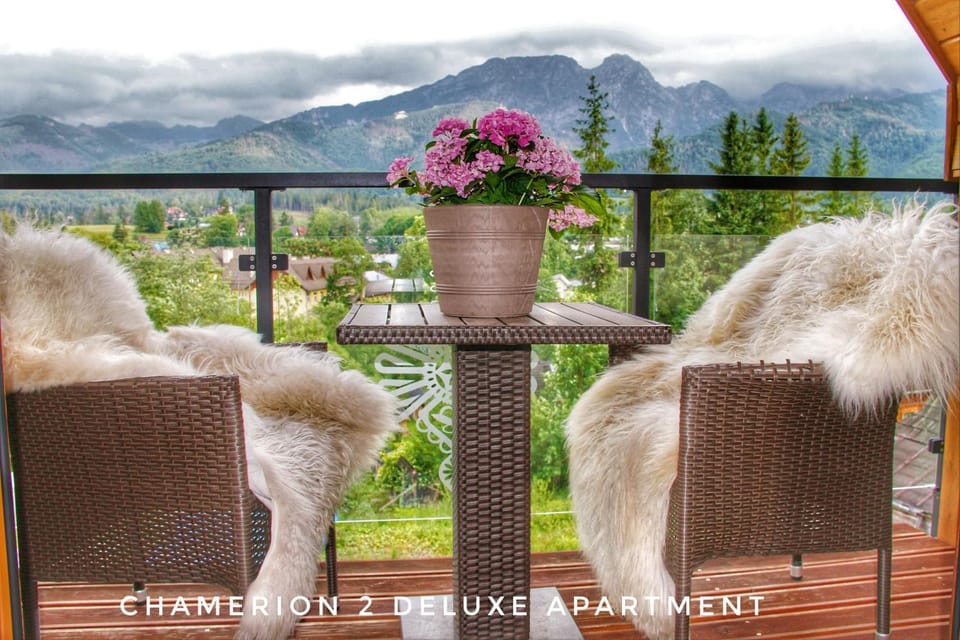 Balcony/Terrace, Living room, Mountain view