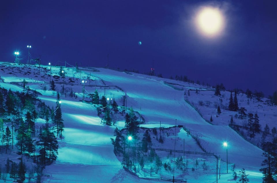 Night, Winter, Skiing, Sports