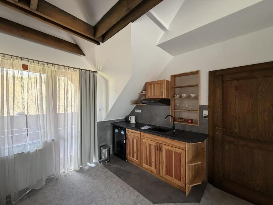 Kitchen or kitchenette, minibar