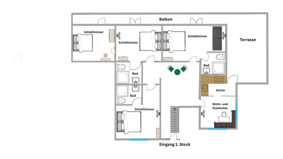 Bathroom, Living room, Photo of the whole room, Bedroom