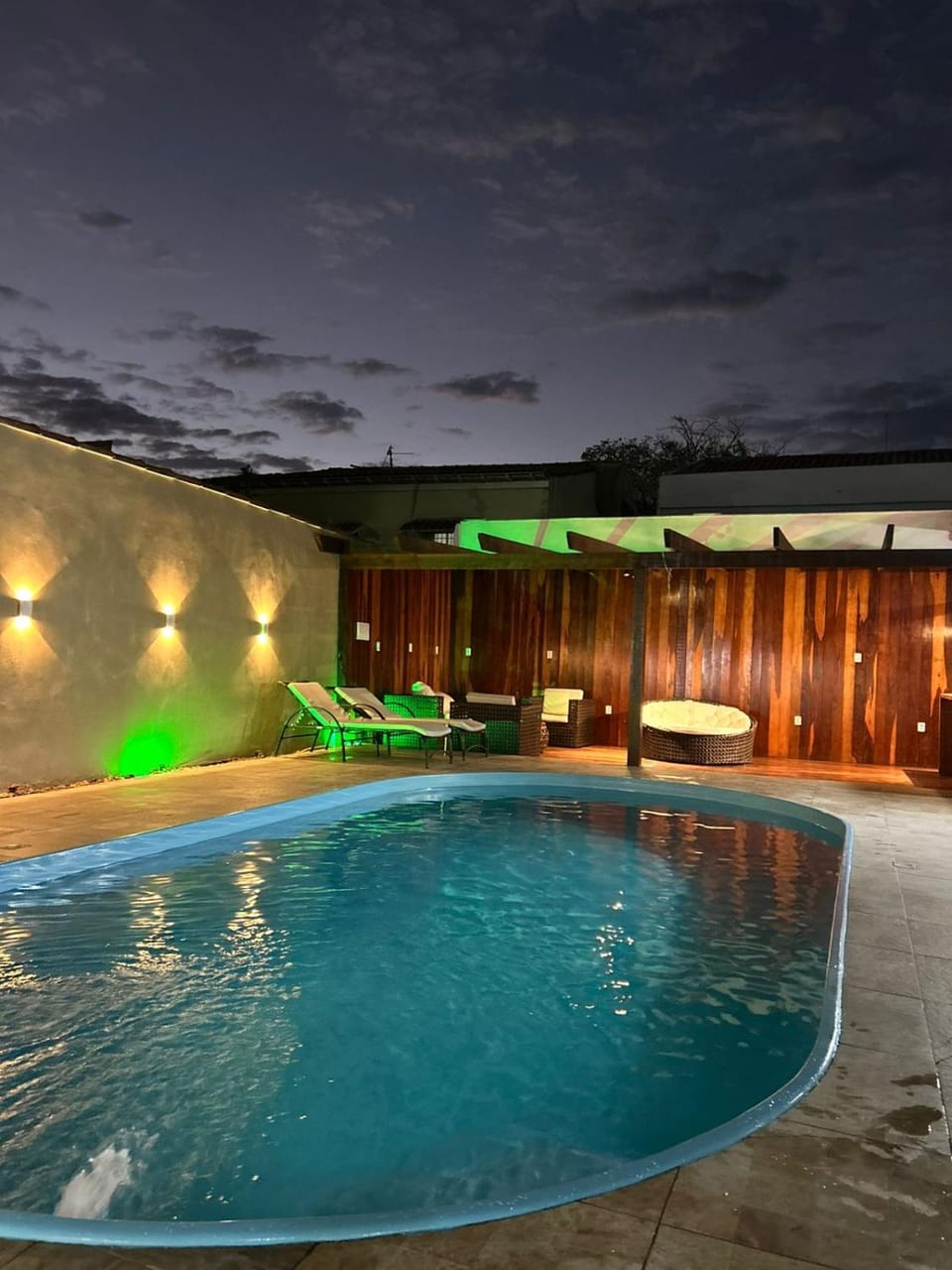 Night, Spa and wellness centre/facilities, Pool view, Swimming pool