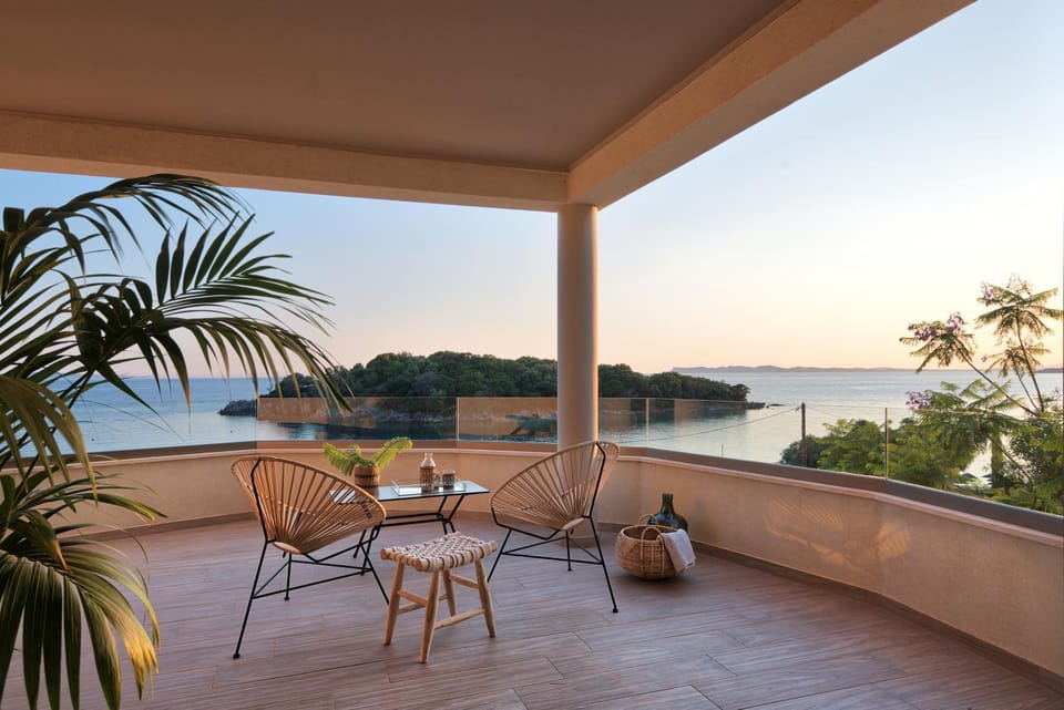 View (from property/room), Balcony/Terrace, Sea view, Sunset