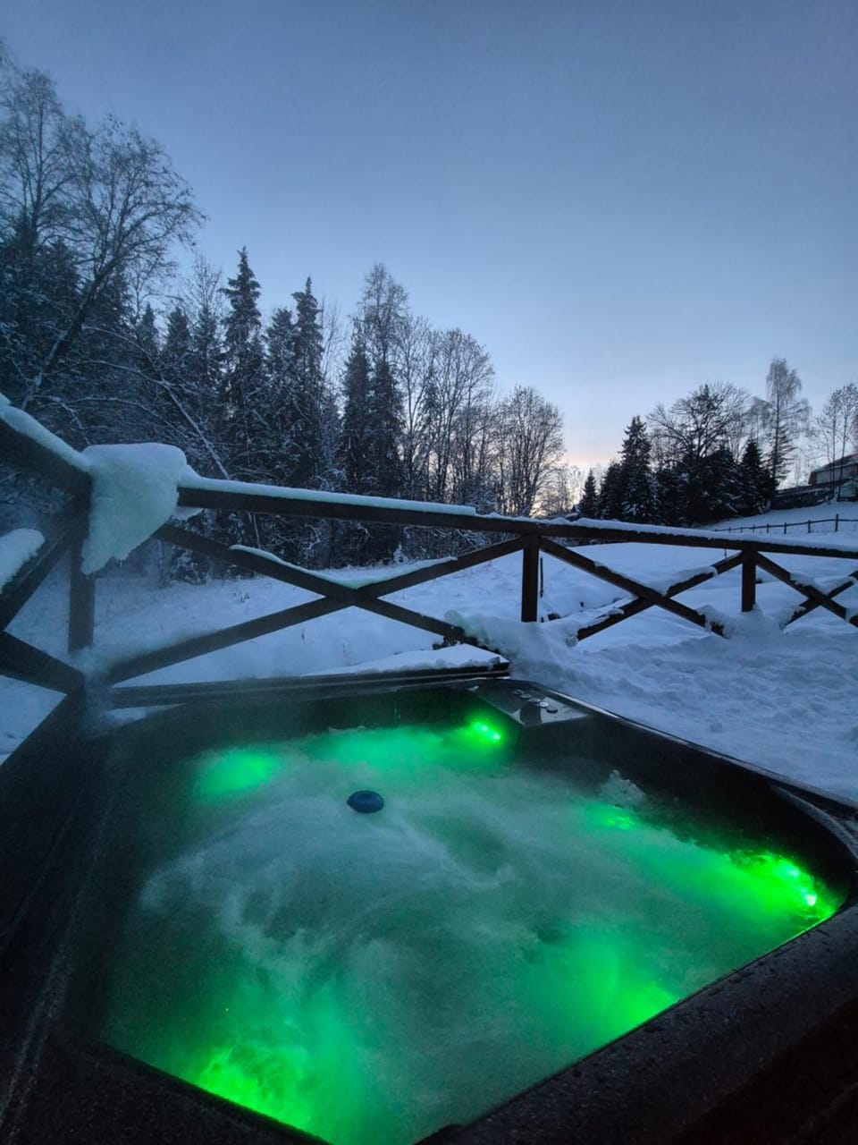 Night, Natural landscape, Winter, Hot Tub