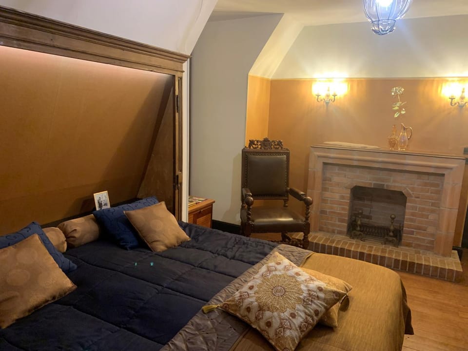 Bed, Bathroom, City view