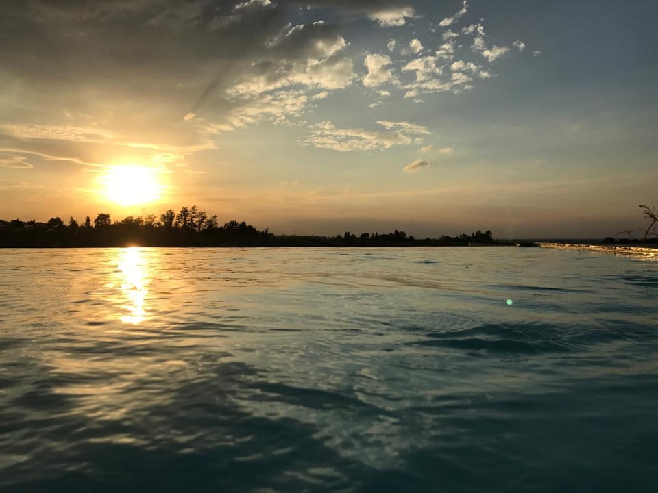 Swimming pool, Sunset