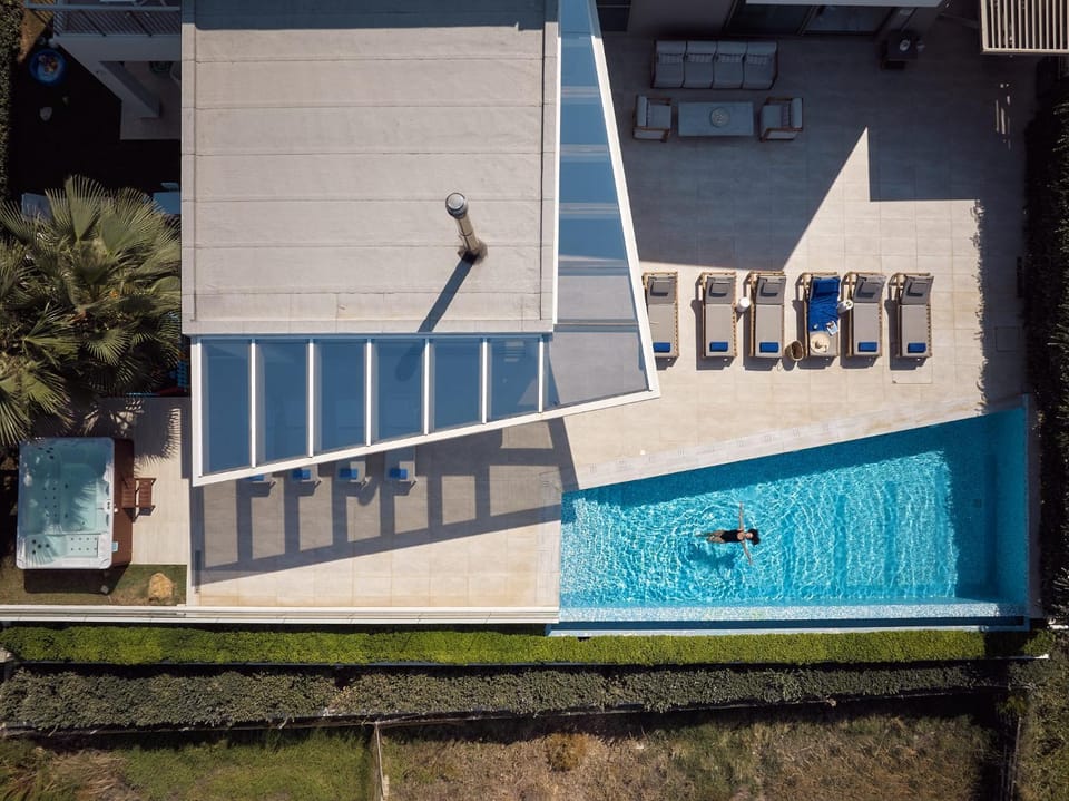 Property building, Pool view, sunbed