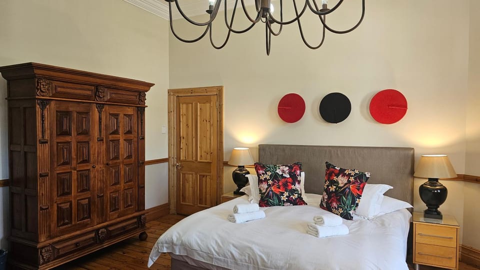 Bed, wardrobe