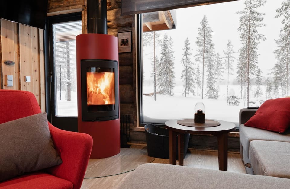 Natural landscape, Winter, Living room, fireplace