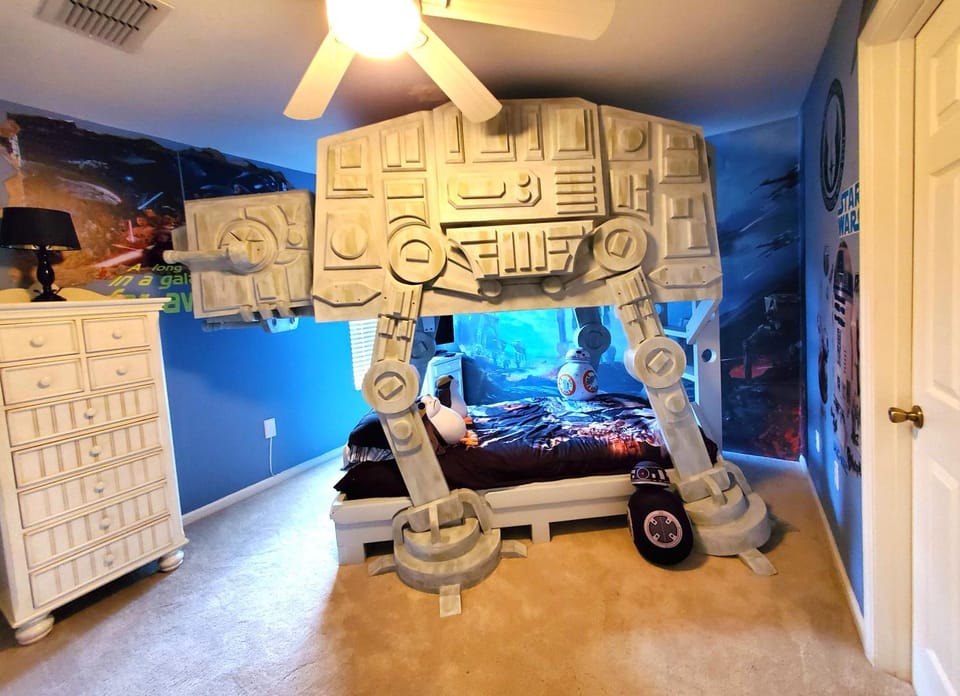 Photo of the whole room, Decorative detail, Bedroom, bunk bed, Family, Family