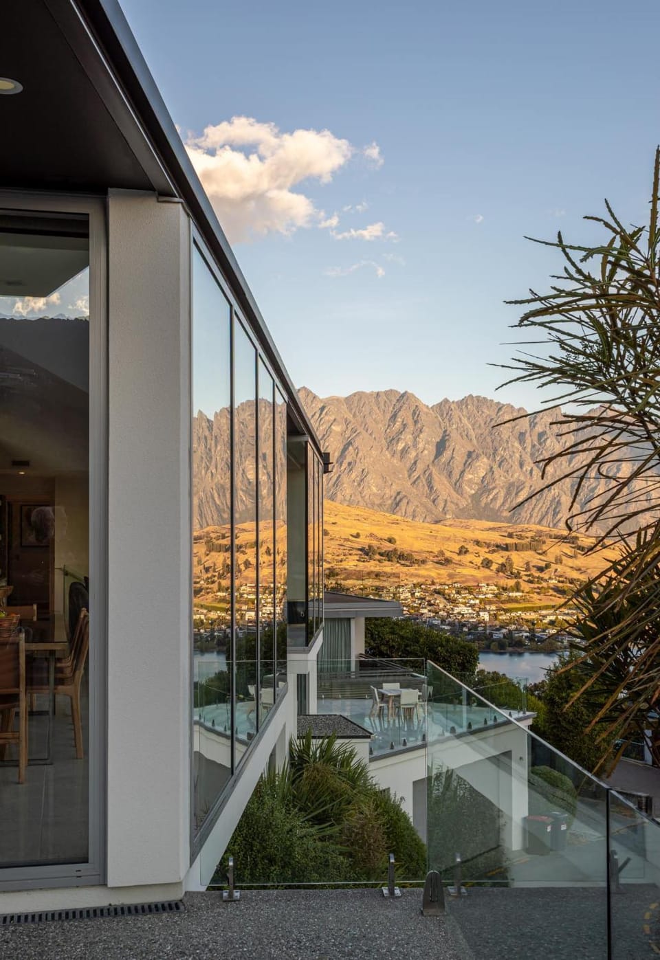 Property building, Balcony/Terrace, Mountain view, Sunset