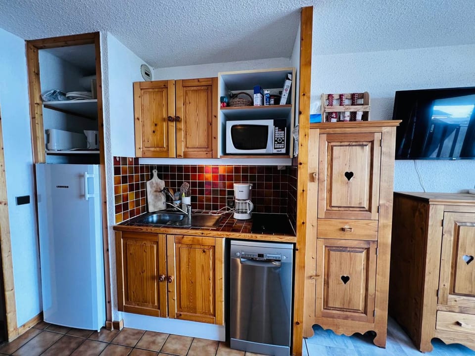 Studio cabine aux Saisies, plein sud, animaux admis - FR-1-293-169 Cabin in Villard-sur-Doron
