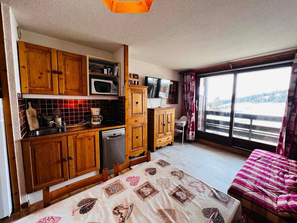 Studio cabine aux Saisies, plein sud, animaux admis - FR-1-293-169 Cabin in Villard-sur-Doron