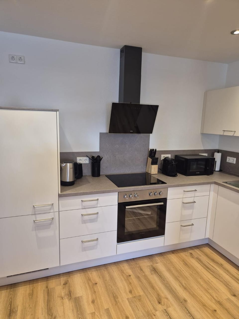 Kitchen or kitchenette, oven, stove, toaster