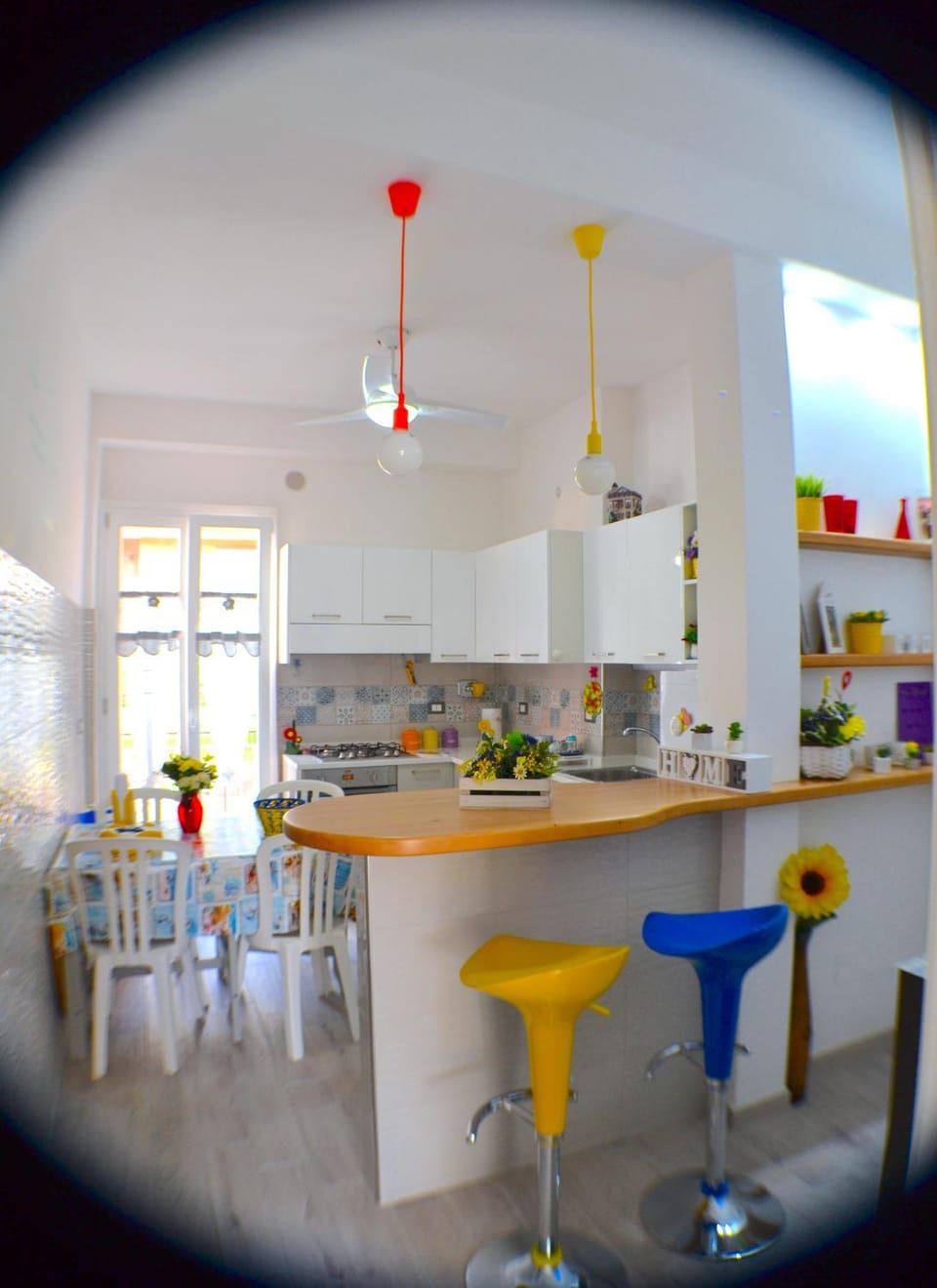 Kitchen or kitchenette, Living room, Dining area