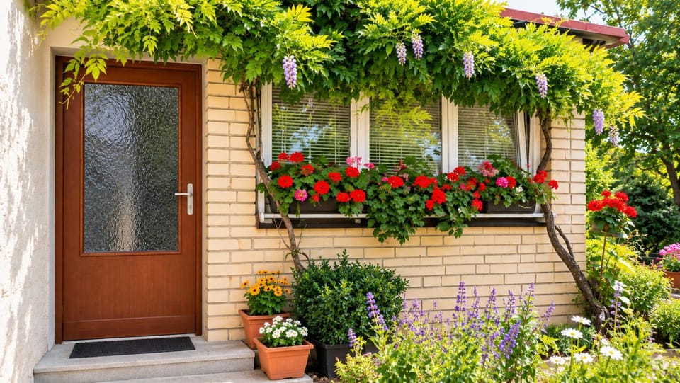 Property building, Spring, Garden
