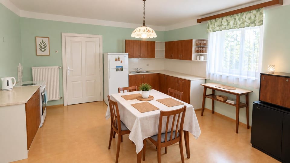 Kitchen or kitchenette, Dining area, oven