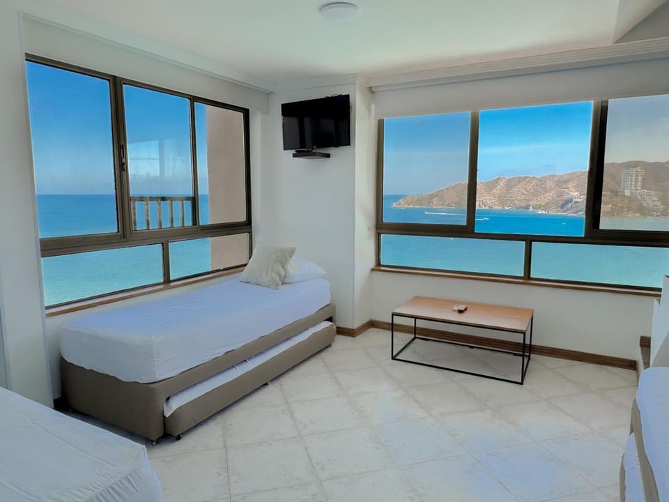 Bed, TV and multimedia, Bedroom, Sea view