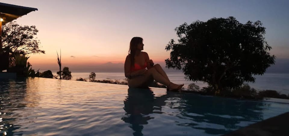 People, Swimming pool, Sunset