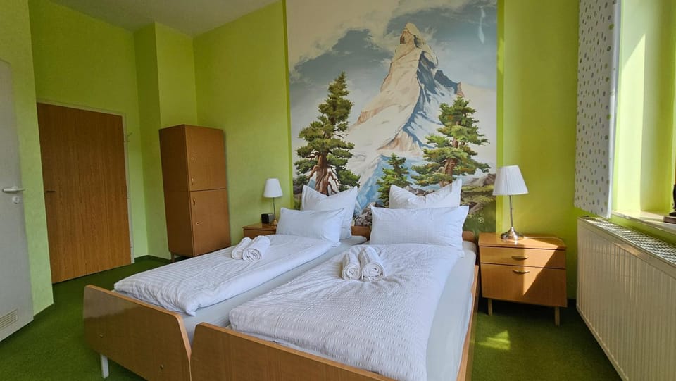 Bed, Photo of the whole room, Bedroom, towels, wardrobe