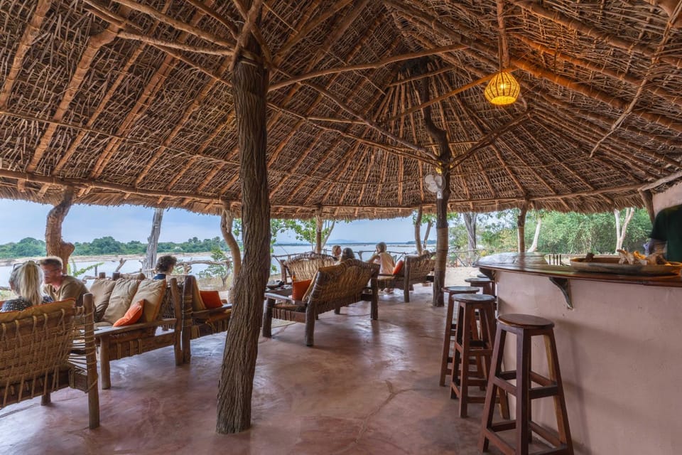 Patio, Seating area, River view
