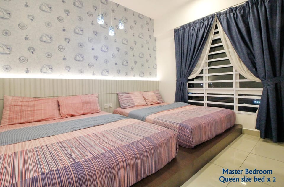 Bed, Bedroom, City view