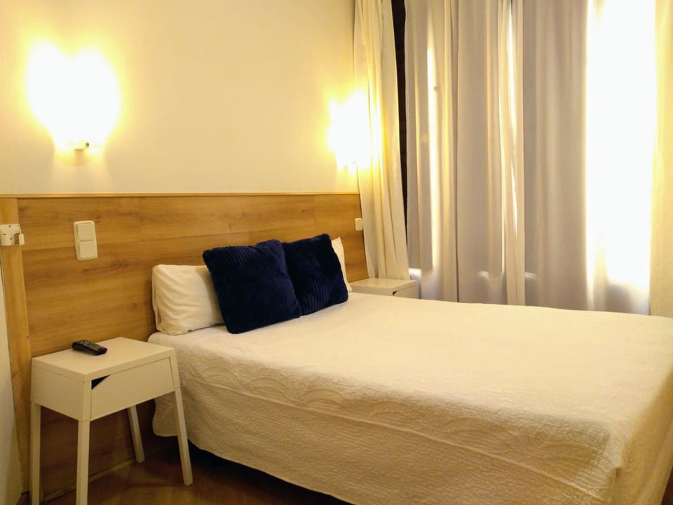 Bed, Bedroom, Inner courtyard view